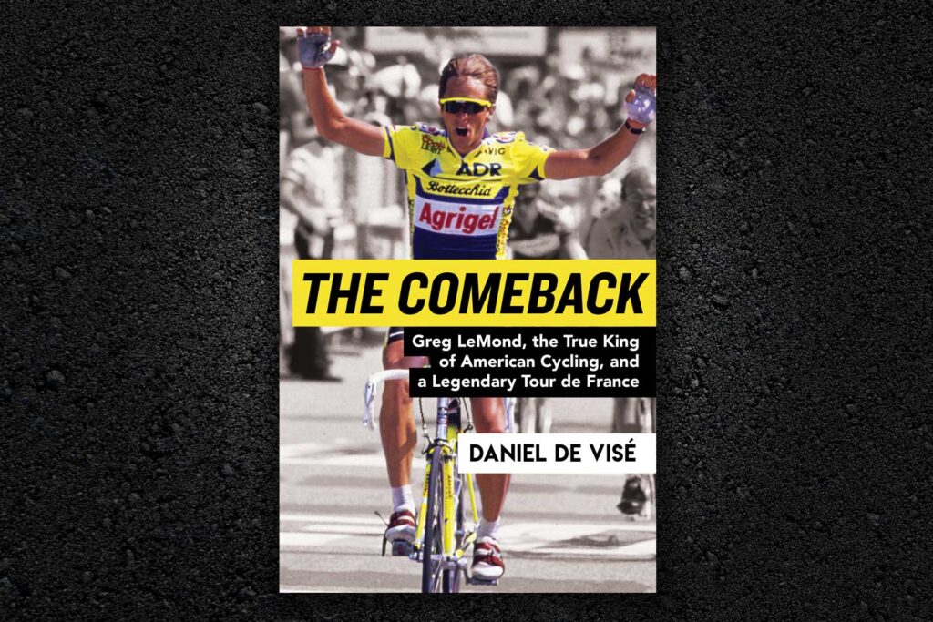 Greg LeMond on the podium after winning the 1989 Tour de France